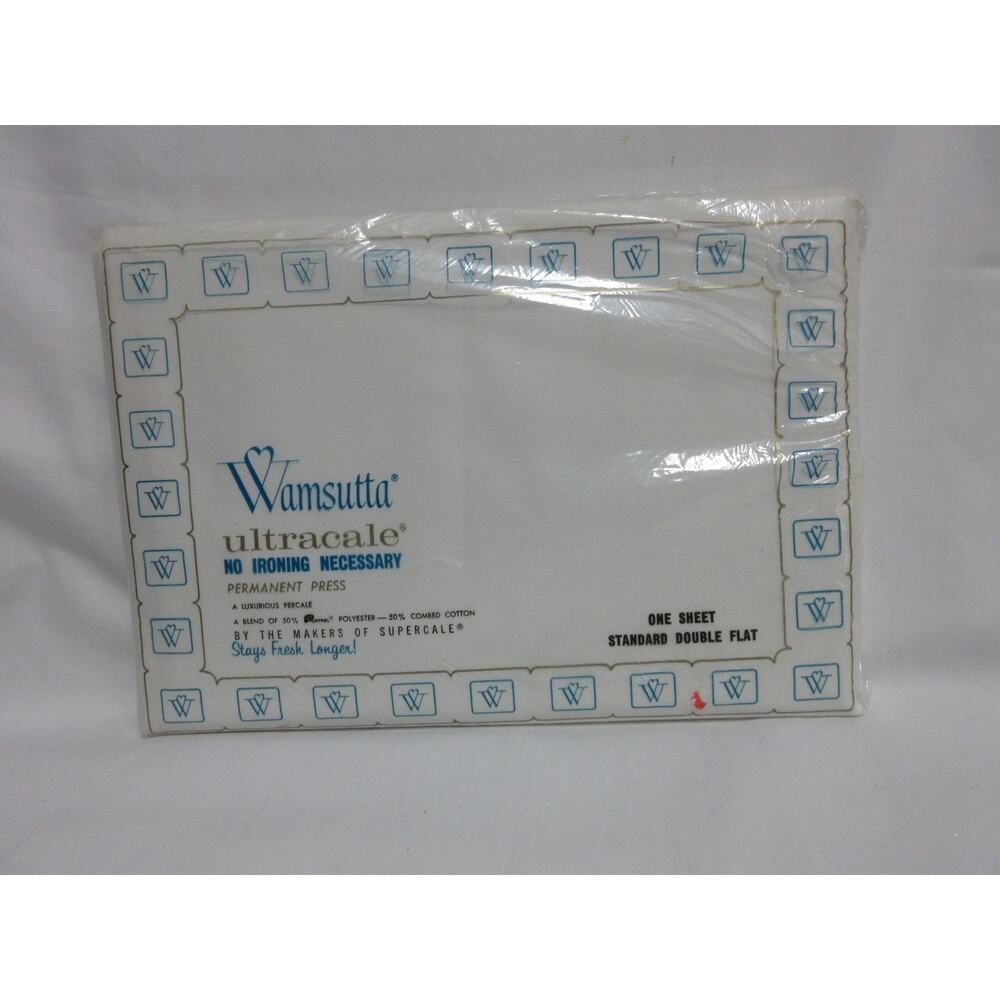 Vintage Wamsutta ultracale No Iron Standard Double Flat Off White Sheet 54x75”